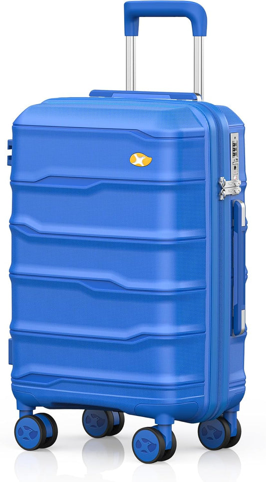 MGB Carry On Luggage 22x14x9” Airline Approved with TSA Lock,20 Inch Lightweight Luggage with Spinner Wheels,Polypropylene Hard Shell Carry On Suitcases for Men Women, Weekender, Ultramarine Blue