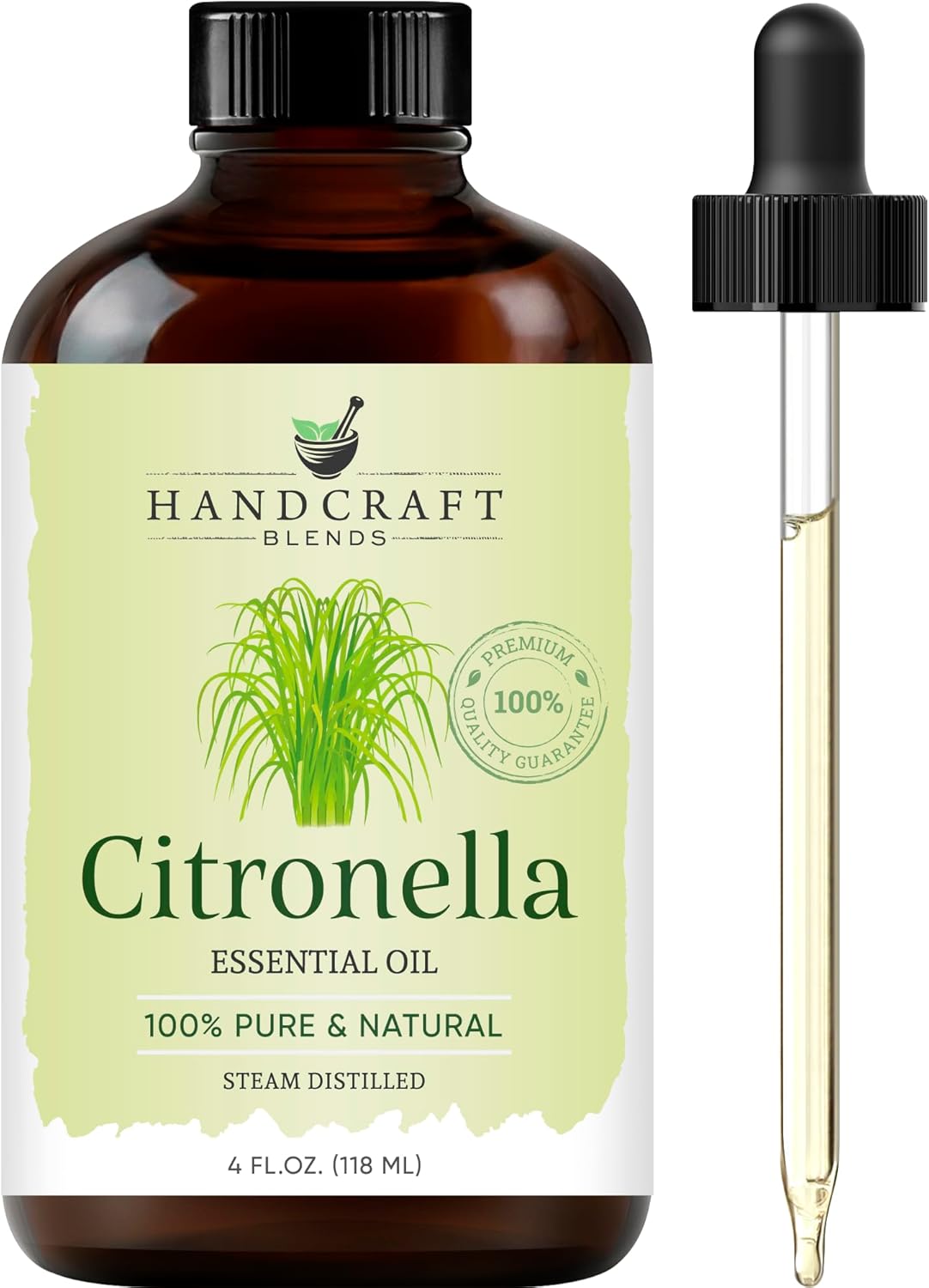 Handcraft Blends Citronella Essential Oil – Huge 4 Fl Oz – 100% Pure and Natural – Premium Grade Essential Oil for Diffuser and Aromatherapy, Skin, Massage, Candle and Soap Making Fragrance