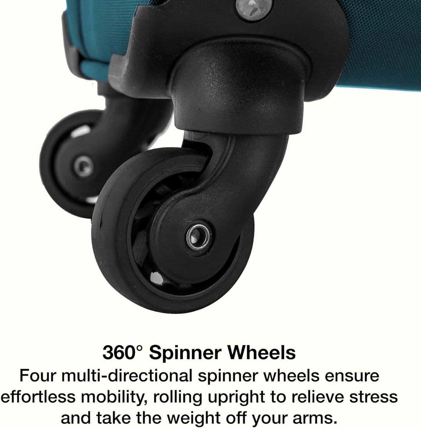 U.S. Traveler Anzio Softside Sturdy Ballistic Nylon Expandable Travel Suitcase Luggage with 4 Spinner Wheels, Teal, Checked-Large 30-Inch