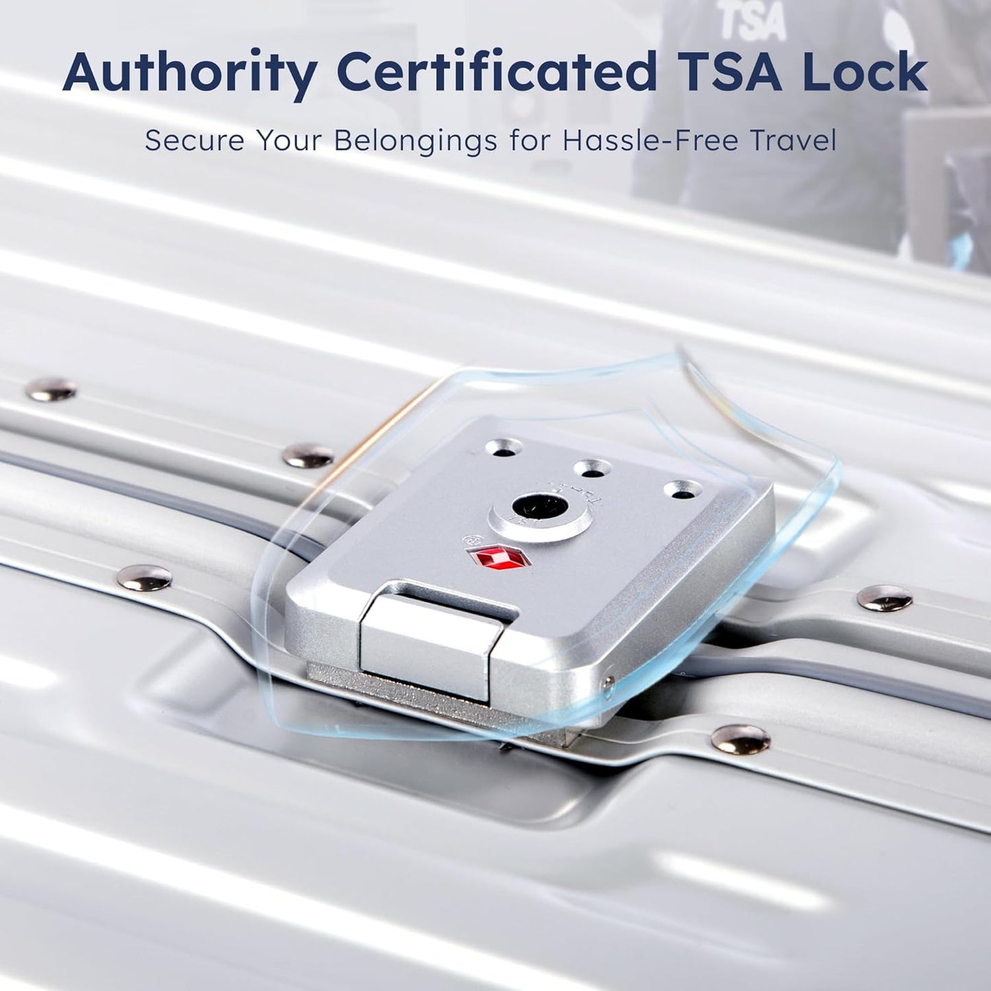 ALPHA CAMP 2 Piece Luggage Sets With Dual Layer Aluminum Frame, TSA Locks, 3-Layer PC 20" Carry-on 28" Checked Lightweight Hardside Zipperless Travel Suitcase Sets, Type-C USB Charging Port