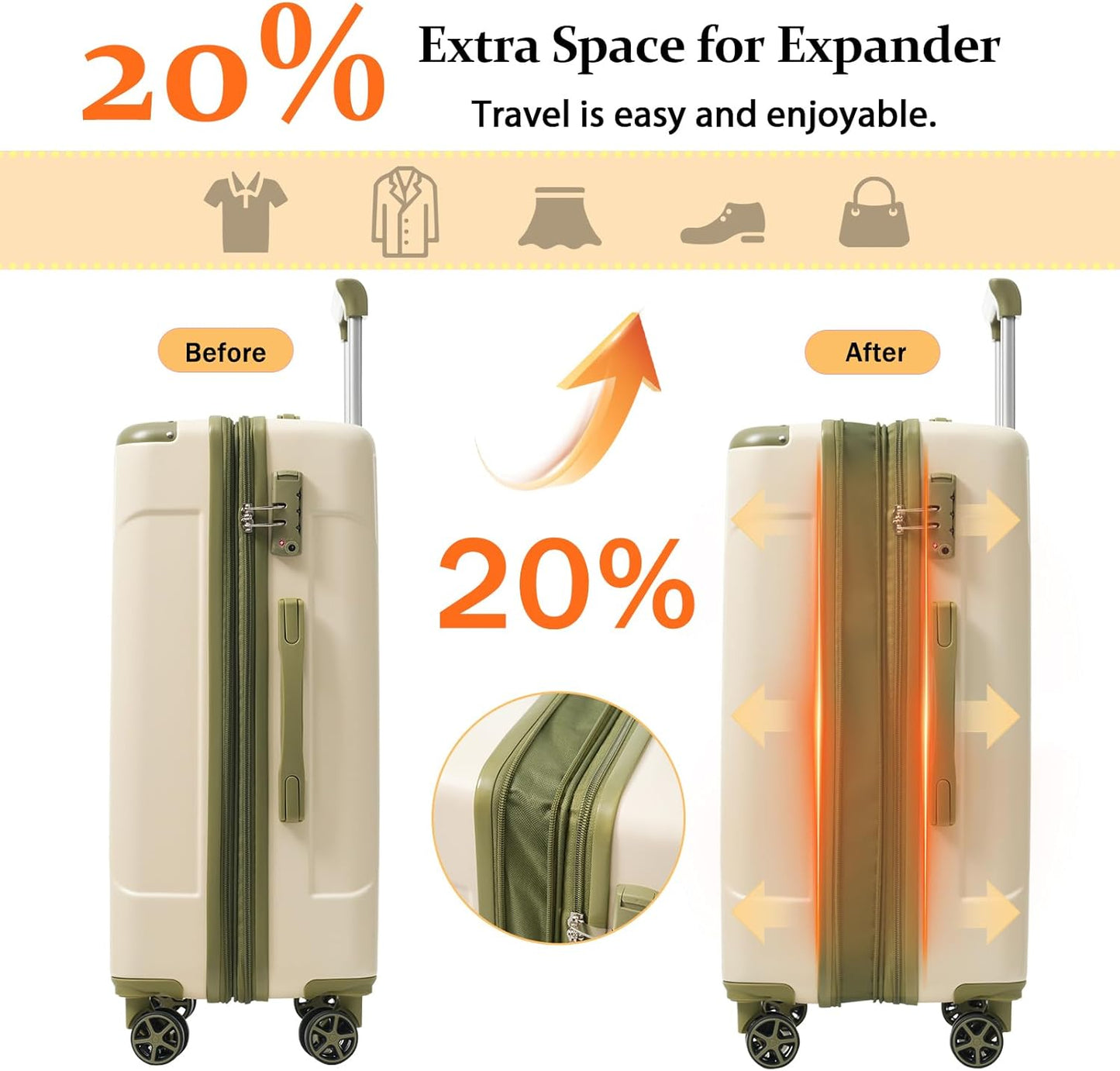 Merax 28 Inch Expandable Checked Luggage, Hardshell ABS Large Suitcase with Spinner Wheels, TSA Lock, Lightweight Travel Suitcase for Long Trips and Vacations