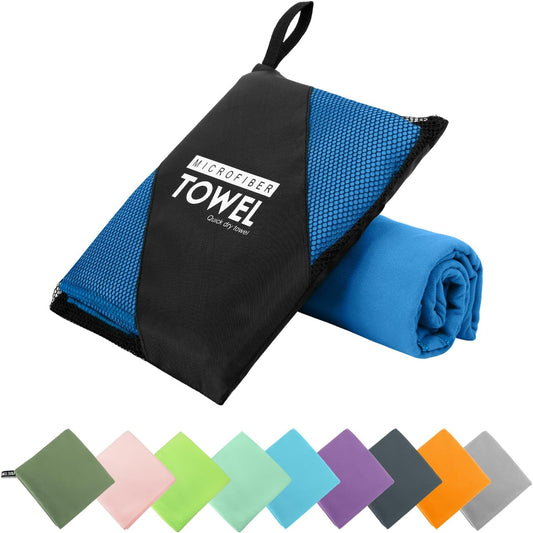 Microfiber Travel Towel, Soft Lightweight Quick Dry Towel, Super Absorbent Compact Travel & Sports & Beach Towels for Camping, Backpack, Gym, Swimming, Yoga, Hiking (XL:30"×60" -Blue)
