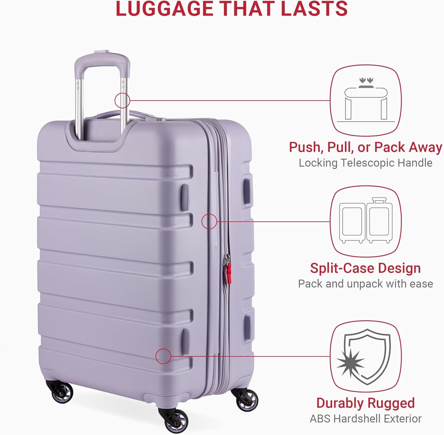 SwissGear 7366 Signature Hardside Expandable Luggage with Spinner Wheels, TSA Lock, Evening Haze, Checked-Medium 23-Inch