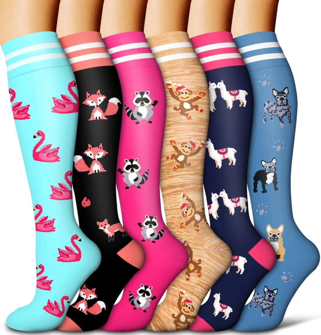 Copper Compression Socks for Women and Men(6 Pairs)-Best Support for Running, Athletic, Nursing, Travel