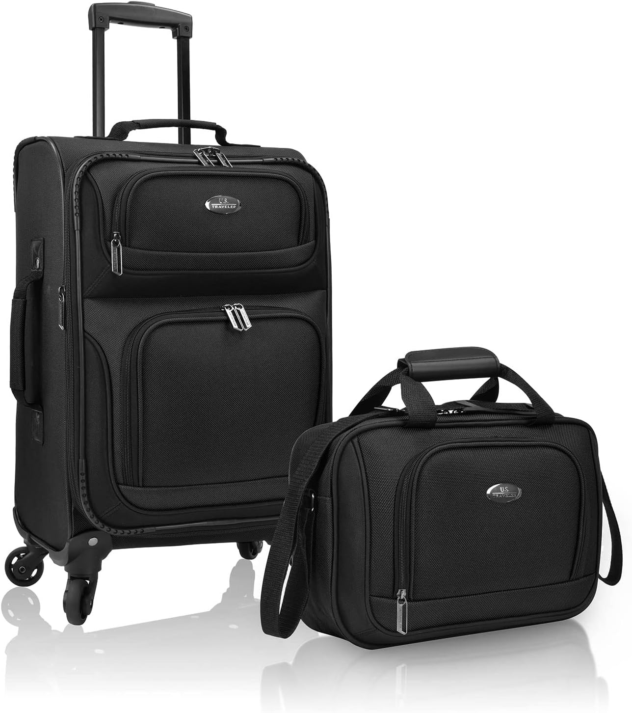 U.S. Traveler Rio Carry-on Luggage, Lightweight Softside Suitcase, Rolling 20" Carry On Luggage