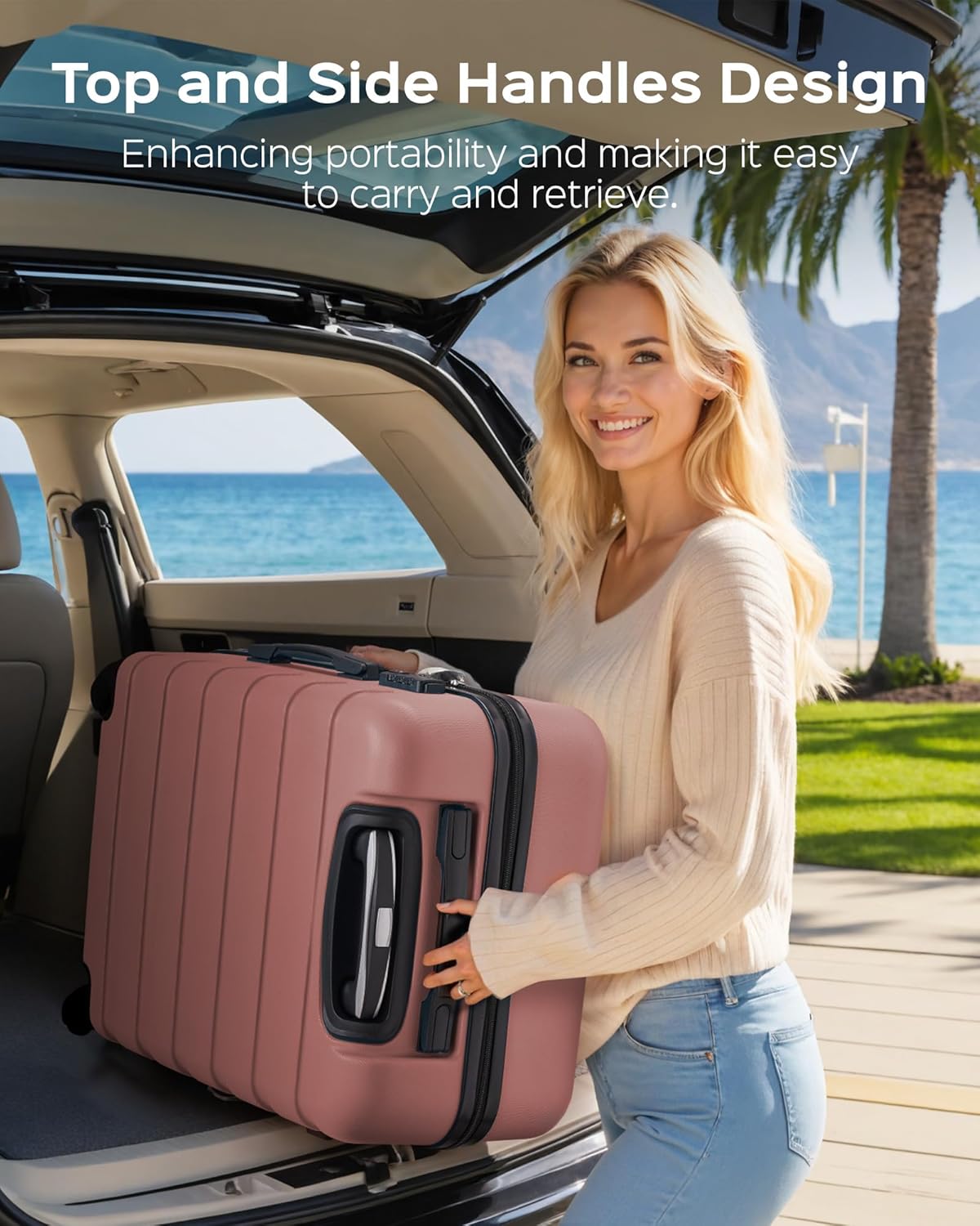 Suitour Luggage Sets 5 Piece Hardshell Suitcases with Spinner Wheels TSA Lock, Lightweight ABS Carry On Suitcase Set for Travel Business