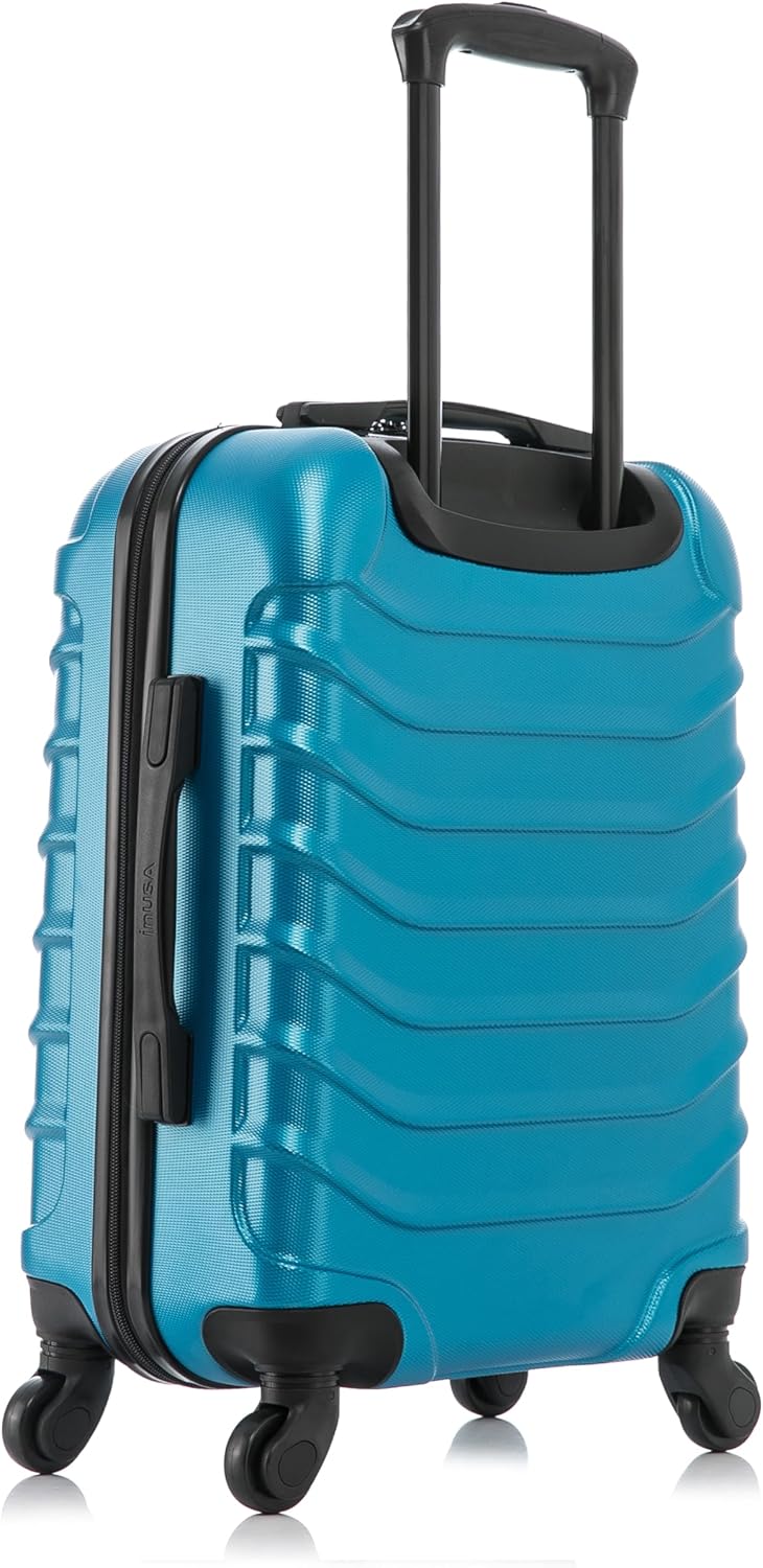InUSA ENDURANCE Luggage with Spinner Wheels | Spacious Durable Lightweight Hardside Suitcase, Travel Bag with Handle and Trolley | 24-Inch Medium Checked Luggage | Teal