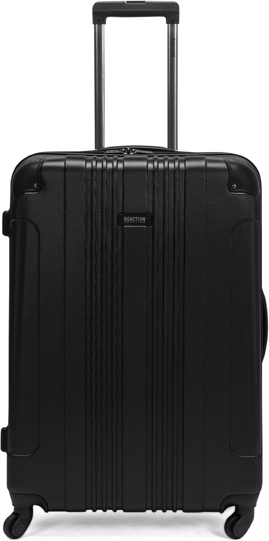 Kenneth Cole REACTION Out of Bounds Lightweight Hardshell 4-Wheel Spinner Luggage, Midnight Black, 28-Inch Checked