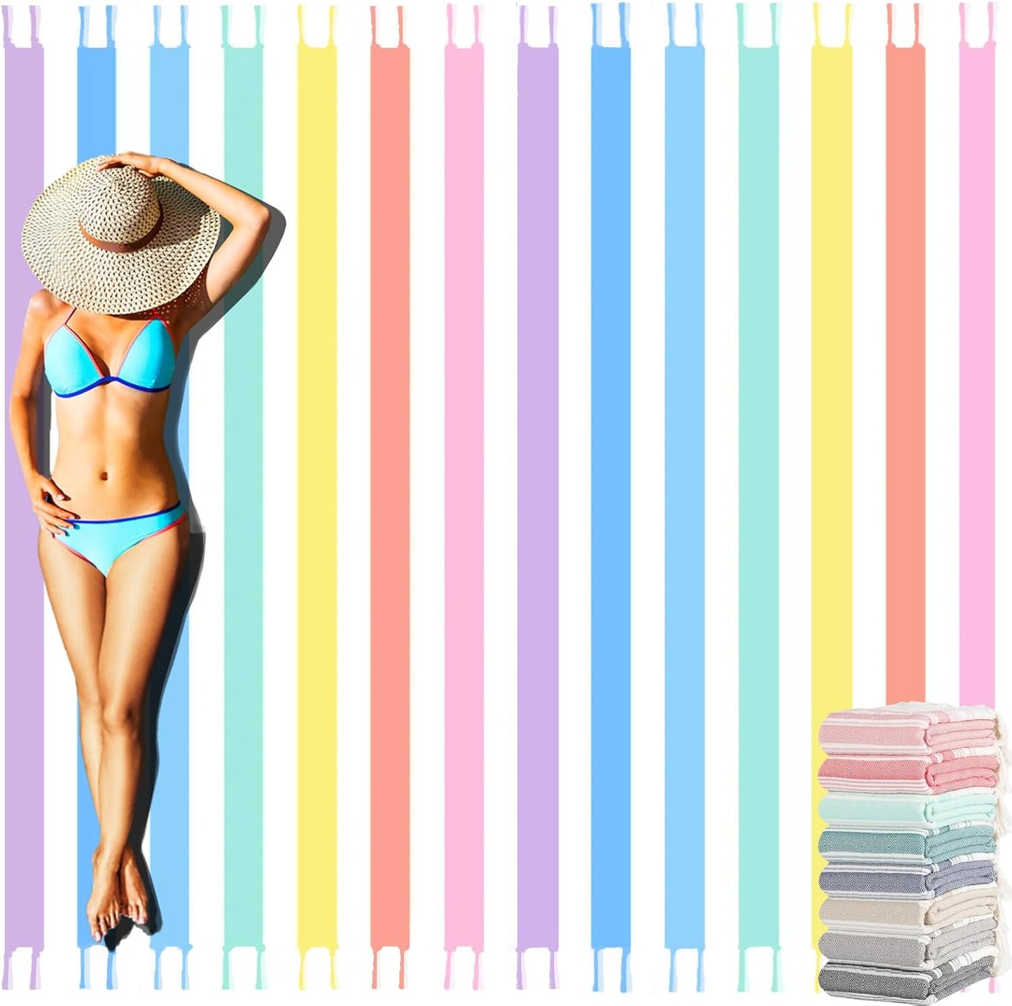 Oversized Turkish Beach Towel Blanket Cotton Giant XL Sandproof Towels Huge Linen XXL Extra Large Big Throw Quilt Blankets for Adults Cloud Travel Camping Glamping Accessories Essentials