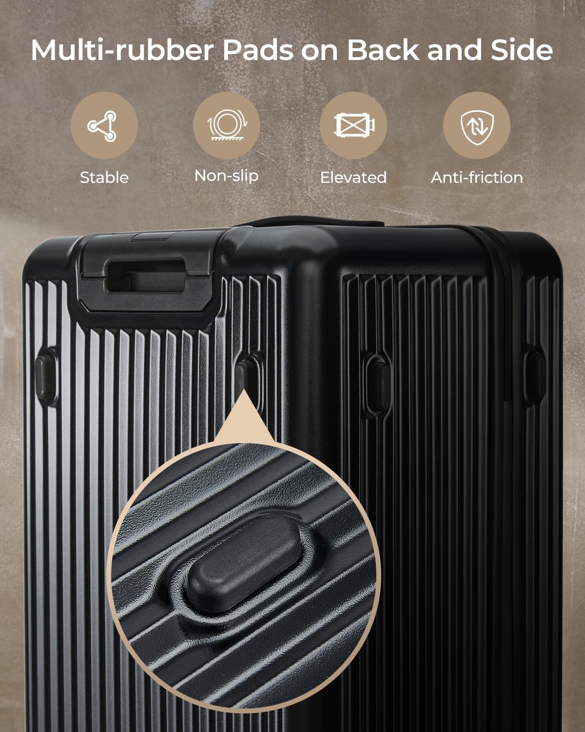 Trunk Luggage, 28 Inch Checked Luggage with Spinner Wheels, Lightweight PC Hard Shell Large Suitcase with TSA Lock, Removable Dividers (Black, 1PC)