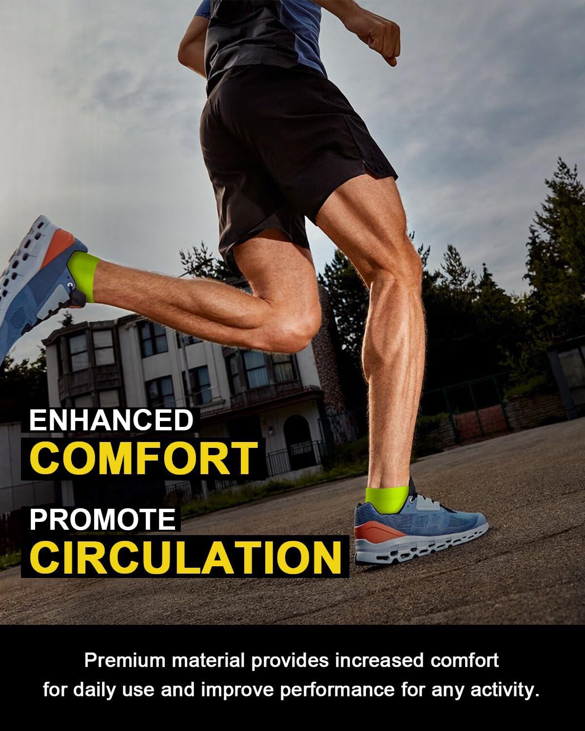 5 Pairs Copper Compression Socks for Women & Men - Ankle Plantar Fasciitis Arch Support Running Socks for Athletic