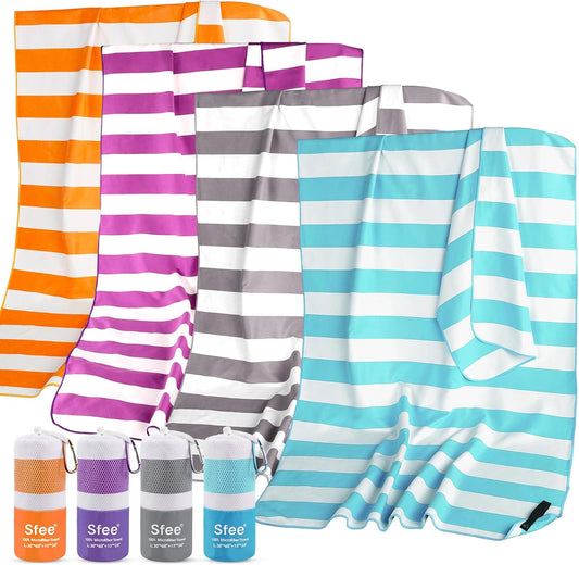 Sfee 2 in 1 Microfiber Oversized Beach Towel, Quick Dry Towel Travel Towel Camping Towel Super Absorbent Compact Lightweight Sports Gym Towels for Beach,Gym, Hiking, Pool, Backpacking, Bath, Yoga
