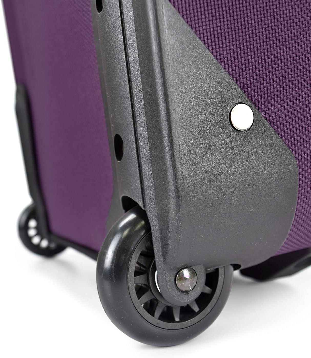 U.S. Traveler Lightweight Rolling 20" Carry On Luggage Softside Suitcase, Purple, 2-Wheel Single
