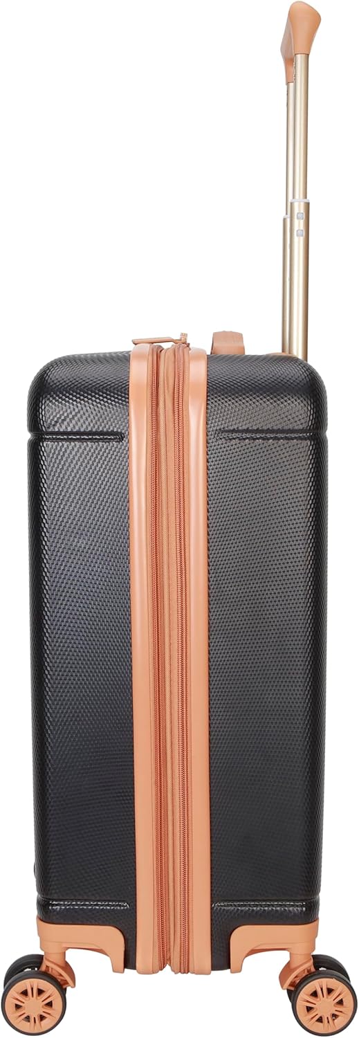 Dockers Hooper Hardside Expandable 8-Wheel Spinner Travel Checked Luggage, Black, 20-Inch Carry On