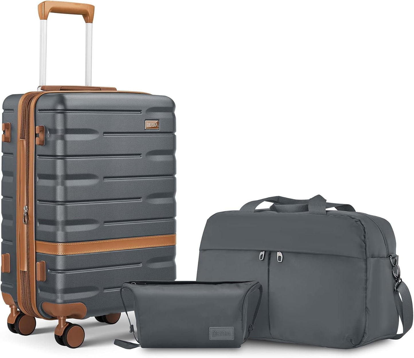 Carry on Luggage Sets with TSA Lock,20 Inch Expandable Carry-on Suitcase with Spinner Wheels,Hard Shell Lightweight Rolling Travel Luggage with YKK Zippers (Gray)