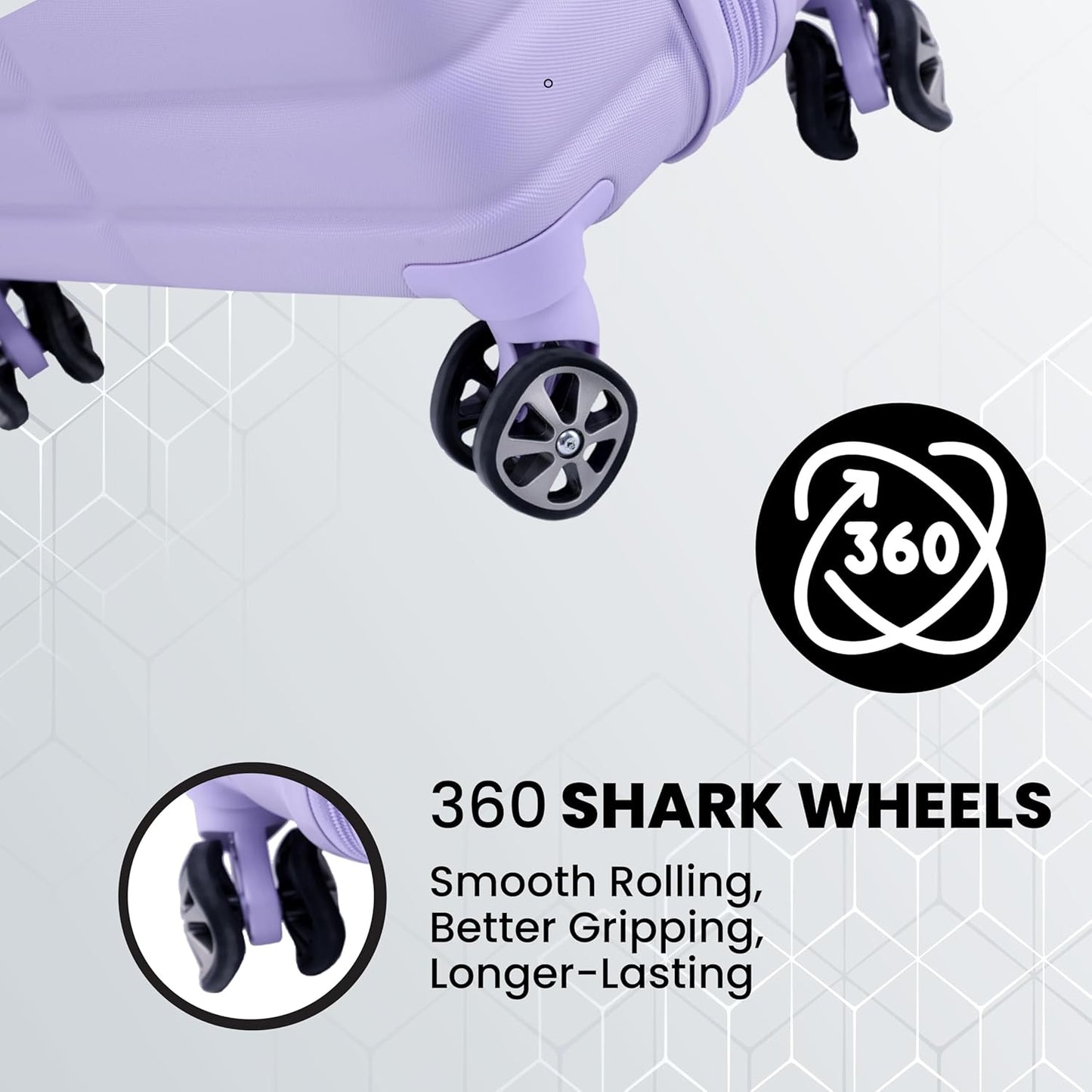 Spyder 20" Hardside Carry-On Luggage, Durable Lightweight Hardshell Suitcase with 360° Spinner Wheels, Expandable for up to 20% More Space, TSA Approved Lock, Lilac