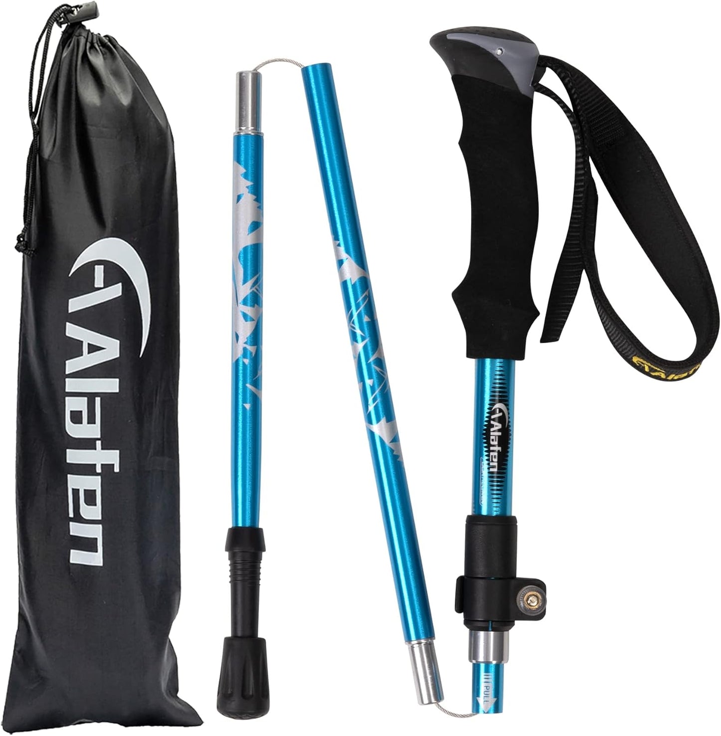 Lightweight Collapsible Trekking Pole - 7075 Aluminum Adjustable Walking Stick for Hiking & Travel, Foldable Quick-Lock Design, Single Pole for Adults & Seniors