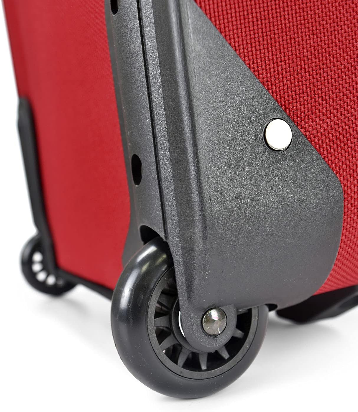 U.S. Traveler Lightweight Rolling 20" Carry On Luggage Softside Suitcase, Red, 2-Wheel Single