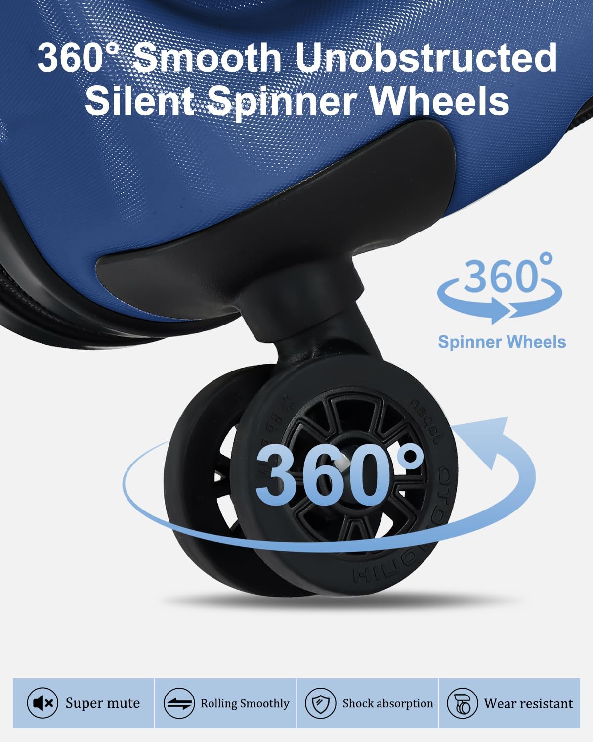 Luggage Sets 2 Pieces, 20 Inch Carry On Luggage and Expandable 28 Inch Checked Luggage with Spinner Wheels, Lightweight ABS+PC Hard Shell Suitcase with Front Opening, TSA Lock (Blue, 20/28)