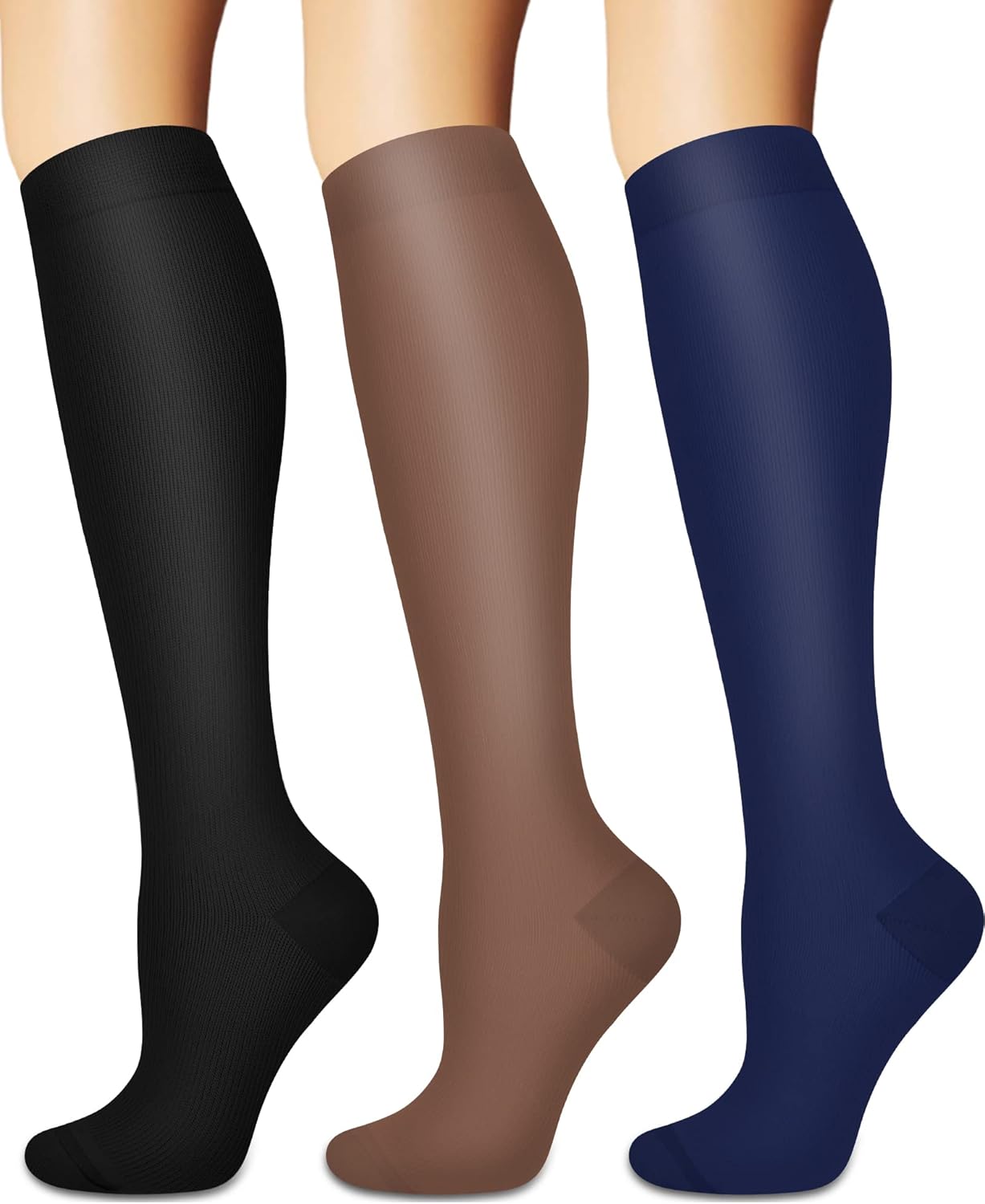 Compression Socks for Women and Men Circulation (3 Pairs) is Best Support for Running Athletic Cycling Hiking