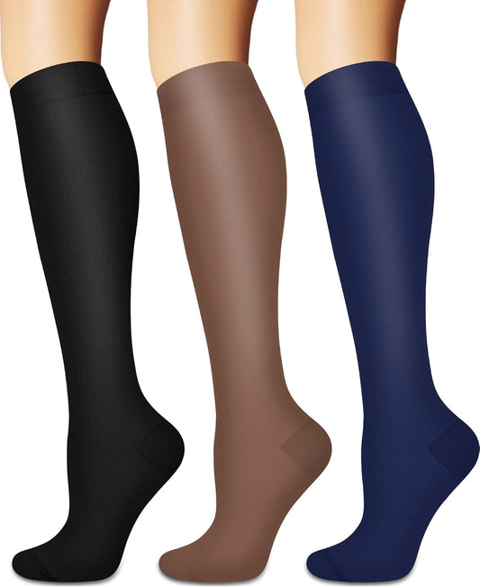 Compression Socks for Women and Men Circulation (3 Pairs) is Best Support for Running Athletic Cycling Hiking