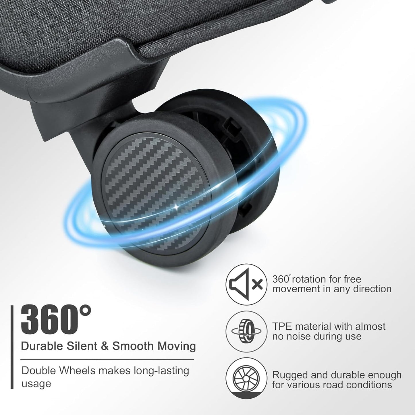 Kono 20 Inch Soft-Sided Carry-On Luggage Airline Approved 20" Spinner Wheels Lightweight Waterproof Suitcase with TSA Lock for Business Travel (Small, Black)