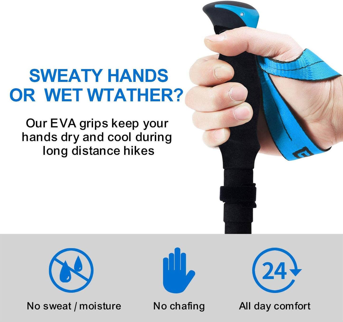 BISINNA Collapsible Trekking Hiking Poles- 2 Pack Folding Aluminum Walking Sticks with Quick Lock System 4 Season Accessories,Telescopic, Adjustable, Lightweight for Men Women