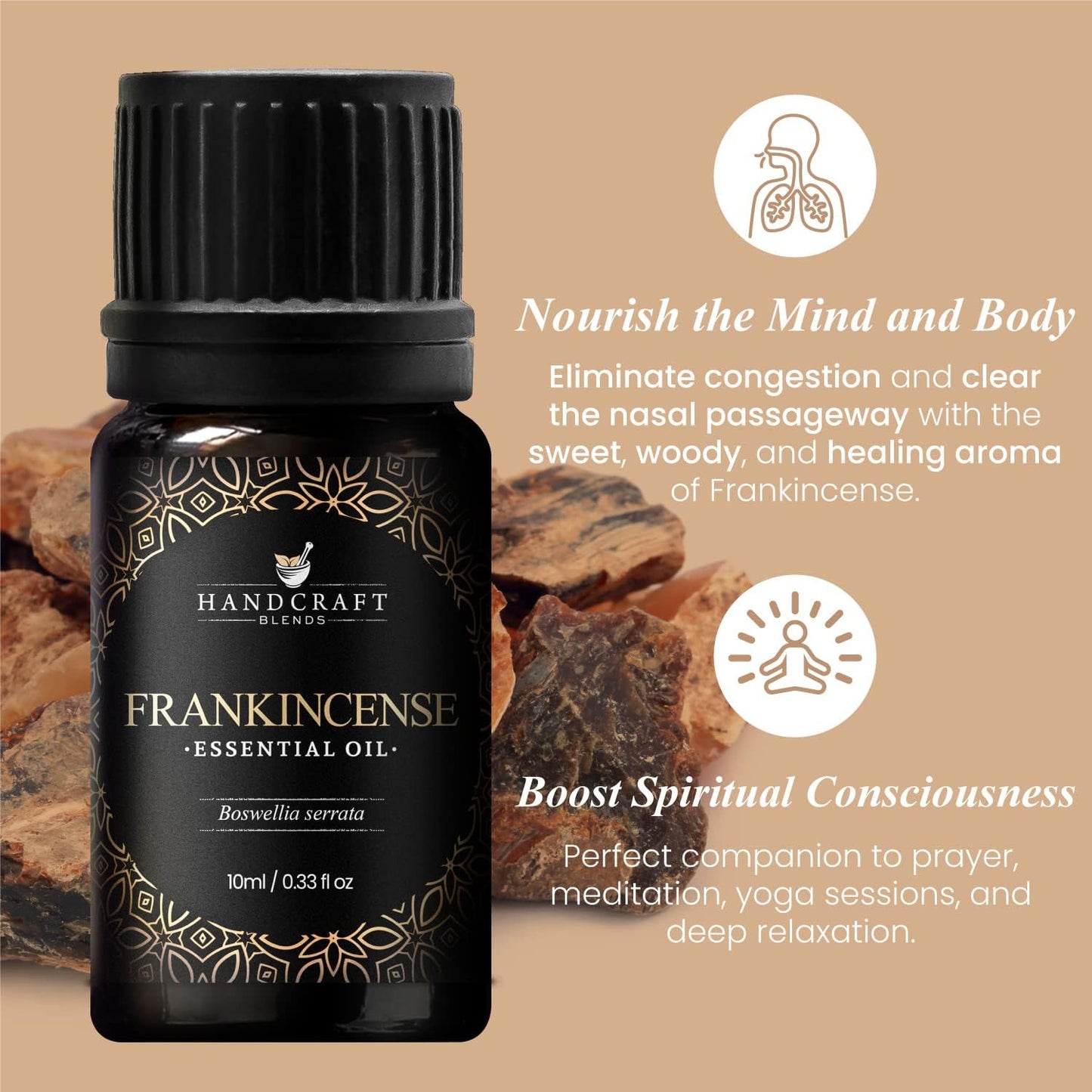 Handcraft Blends Frankincense Essential Oil – 0.33 Fl Oz – 100% Pure and Natural – Premium Grade Essential Oil for Diffuser and Aromatherapy, Skin, Massage, Candle and Soap Making Fragrance
