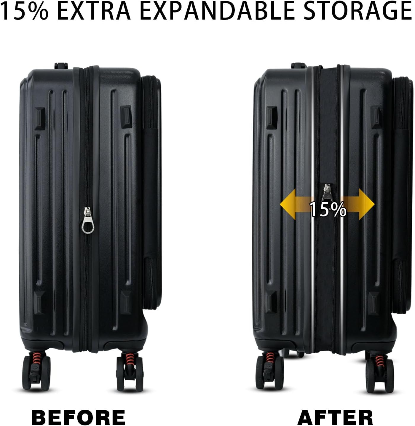 Carry on Suitcases with Wheels, 20 inch Carry on Luggage 22x14x9 Airline Approved, Hard Shell Top-open Design Luggage with Spinner wheels, Expandable Suitcase with YKK zipper, Lightweight and Durable.