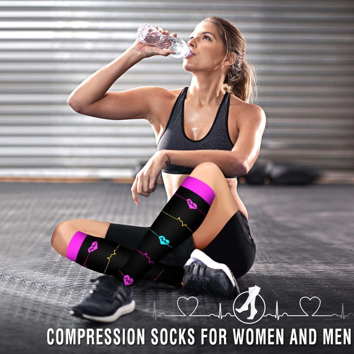 6 Pack Copper Compression Socks for Women and Men Circulation-Best Support for Medical, Running,Nursing,Athletic