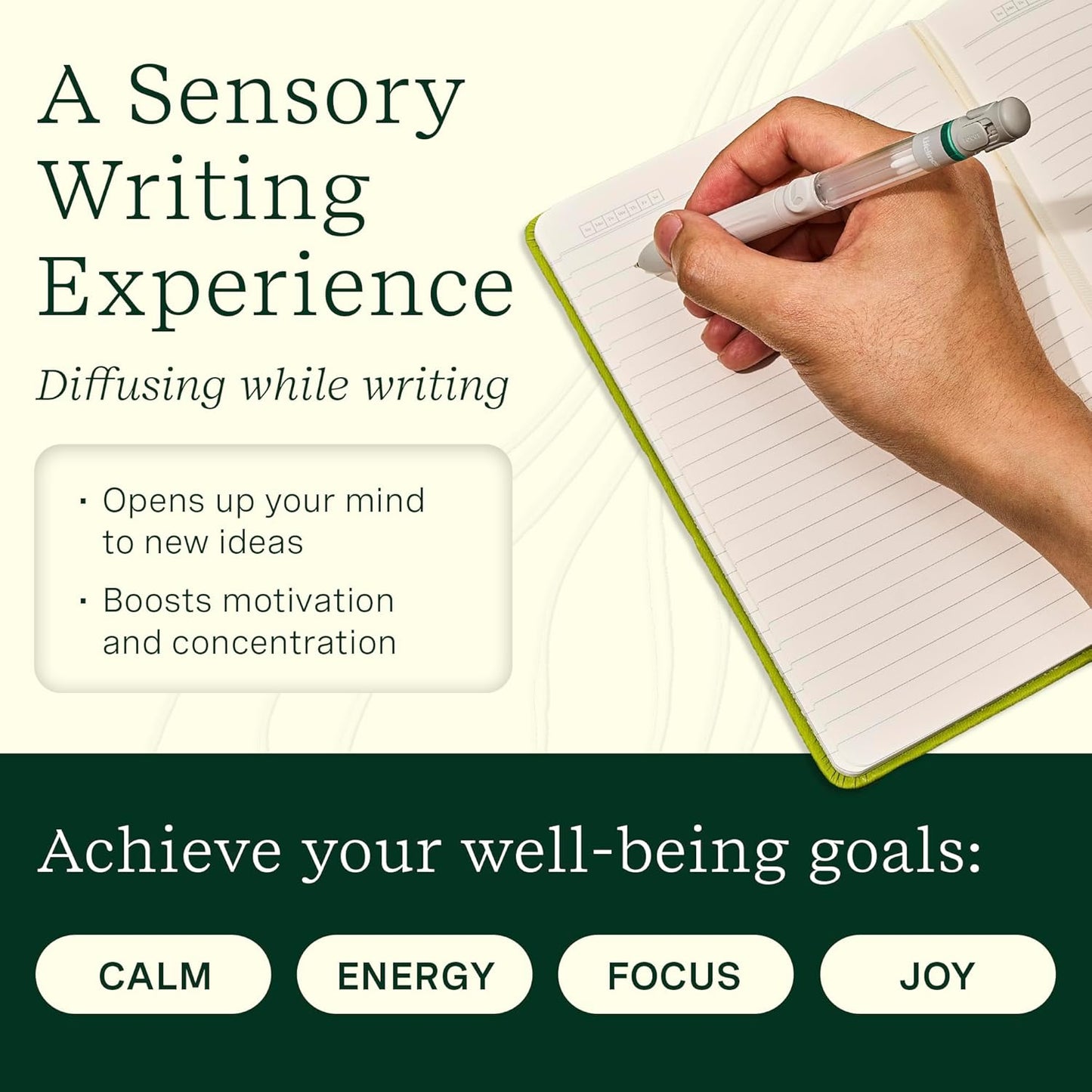 Lifelines Pen Diffuser, Walk in the Woods - 1mm Black Ballpoint Pen with Scented Essential Oil Blends – Aromatherapy Diffuser & Sensory Immersion Diffuse Aroma As You Write