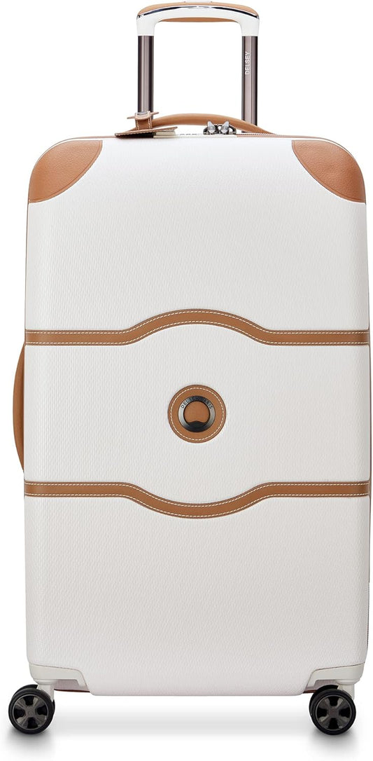 DELSEY PARIS Chatelet Air 2.0 Hardside Luggage Trunk with Spinner Wheels, Angora, Checked-26 Inch Trunk