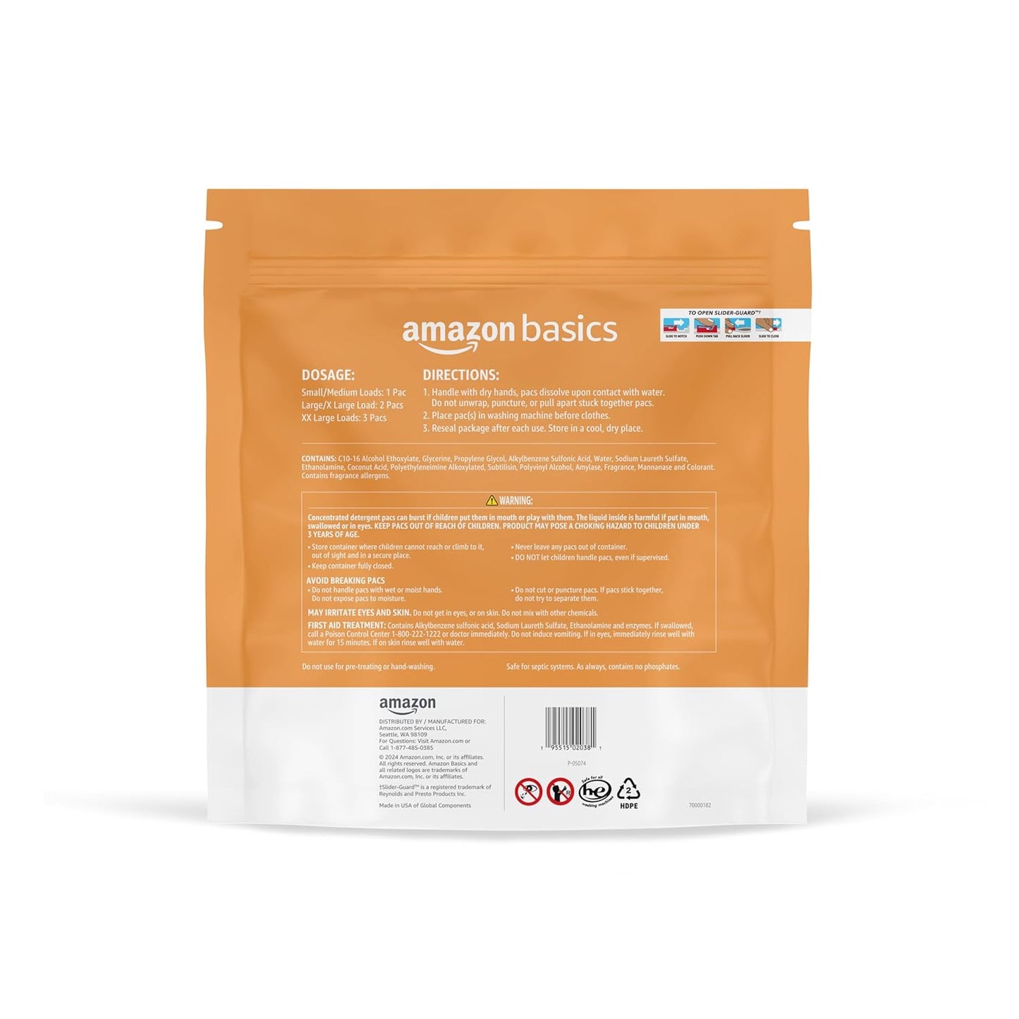 Amazon Basics Laundry Detergent Pacs, Fresh Scent, 120 Count (Previously Solimo)