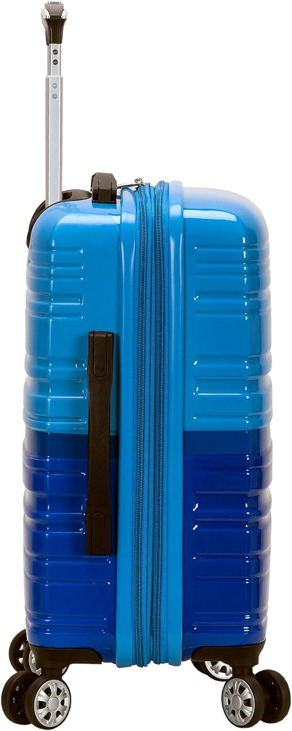 Rockland Melbourne Hardside Expandable Spinner Wheel Luggage, Two tone blue, Carry-On 20-Inch