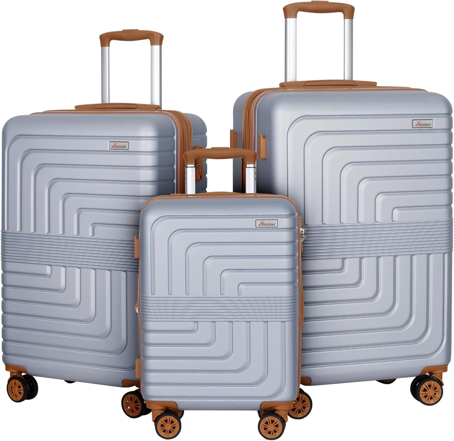 Romswi 3-Piece Luggage Set 21/25/30 Inch, Expandable PC+ABS Hardshell Suitcases, Durable Lightweight Suitcase Set with TSA Lock & Dual Spinner Wheels, Olive Green