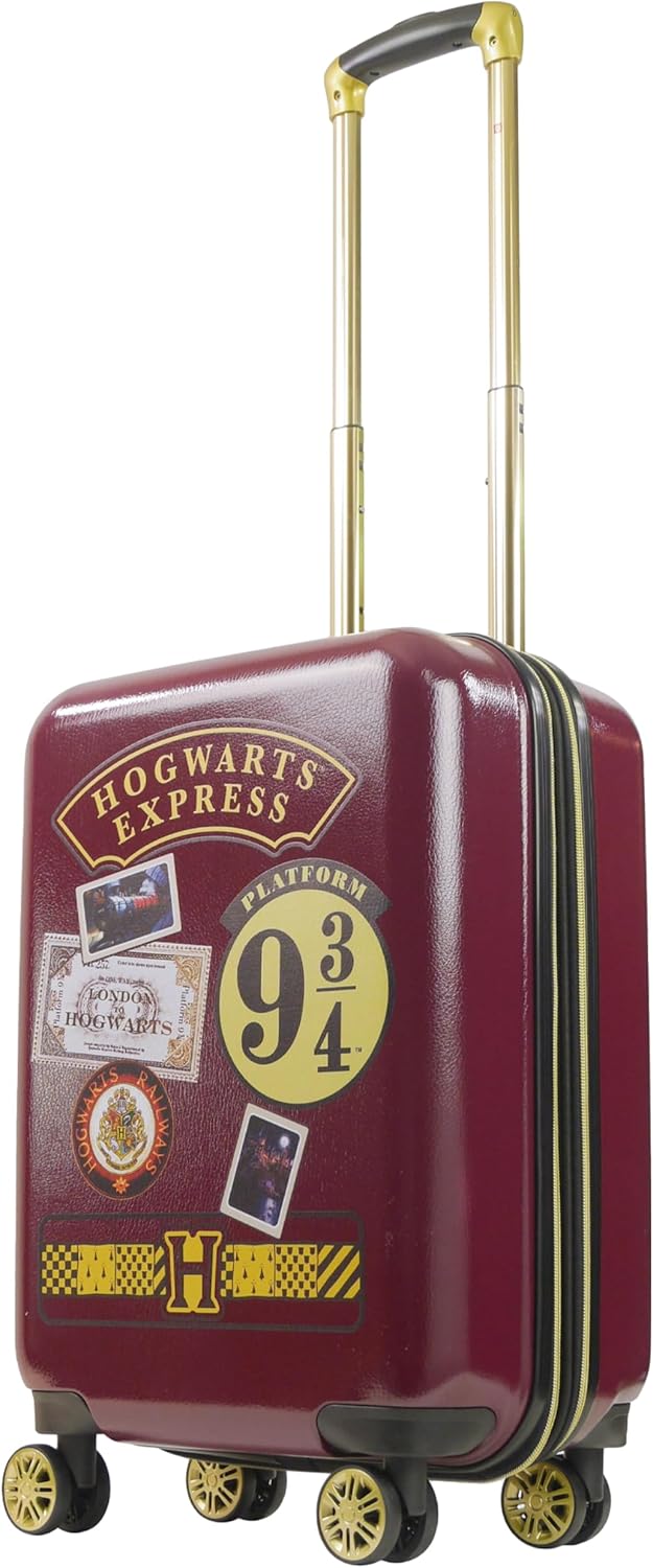 FUL Harry Potter 21 Inch Carry On Luggage, Hogwarts Express Hardshell Rolling Suitcase with Spinner Wheels, Burgundy