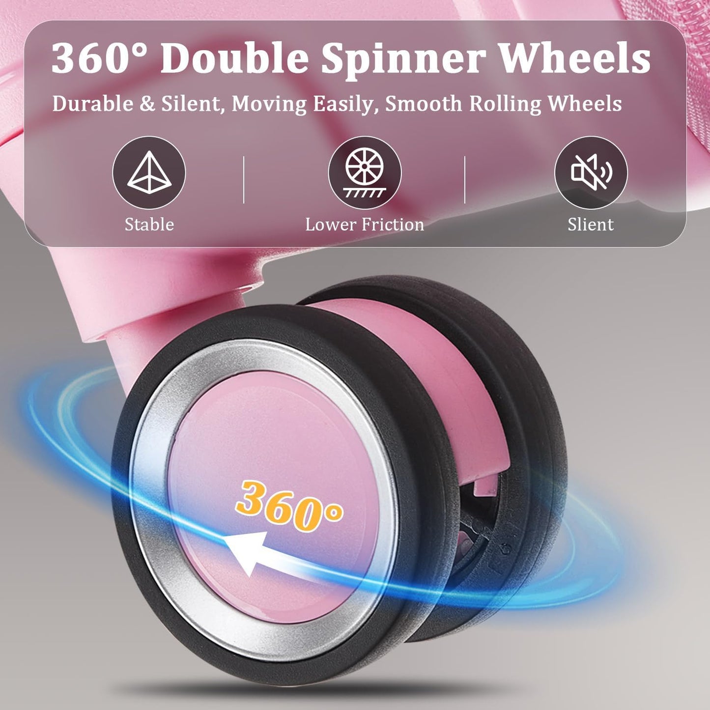 4-Piece Expandable Hardshell Luggage Set with TSA Lock (14/20/24/28) - Lightweight PP Suitcases, 360° Silent Spinner Wheels and Durable 100LB Handle for Air Travel (D# Pink)