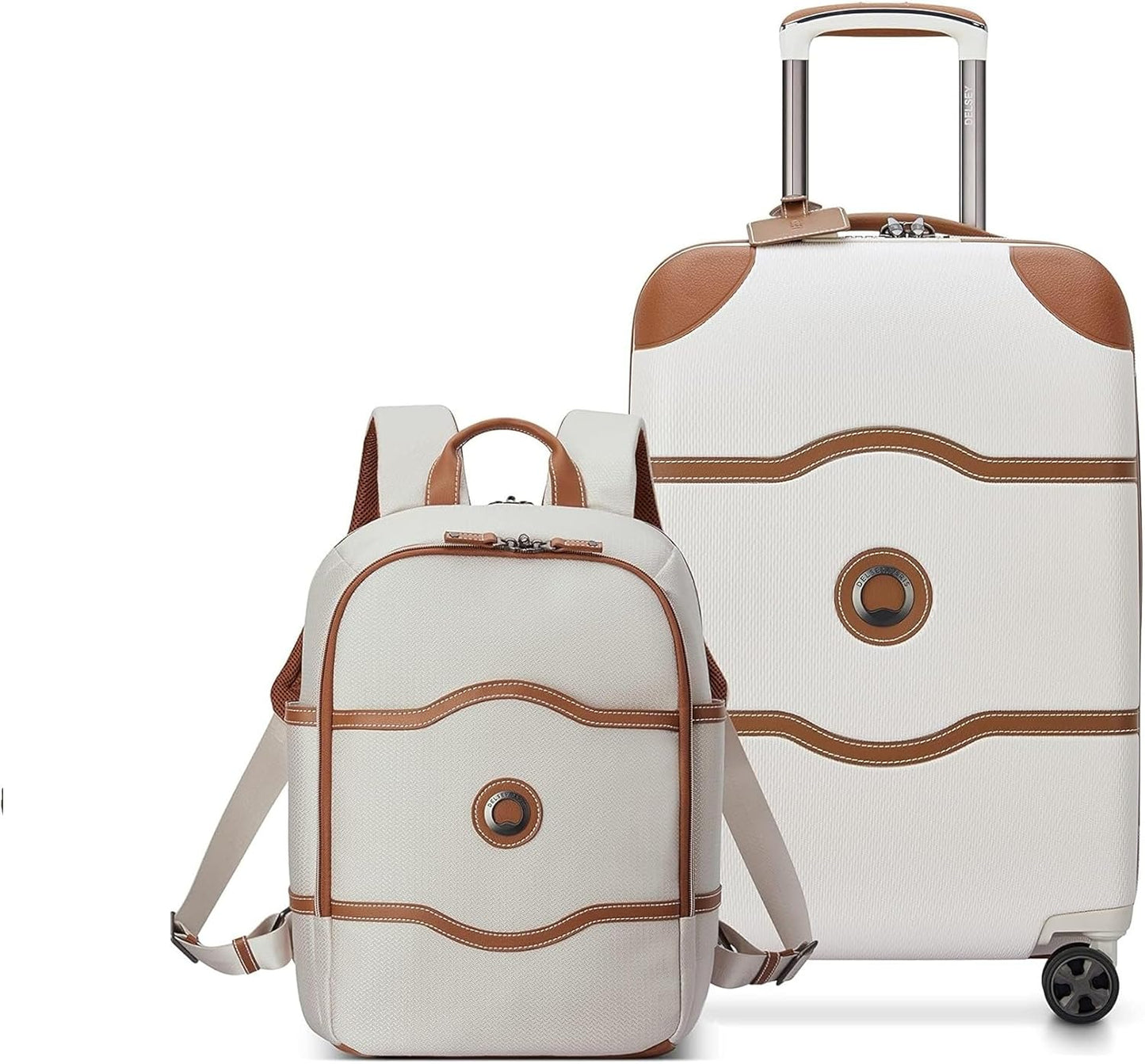 DELSEY PARIS Chatelet Air 2.0 Hardside Luggage with Spinner Wheels, Angora, 2 Piece Set, (20/Backpack)