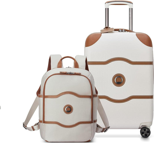 DELSEY PARIS Chatelet Air 2.0 Hardside Luggage with Spinner Wheels, Angora, 2 Piece Set, (20/Backpack)