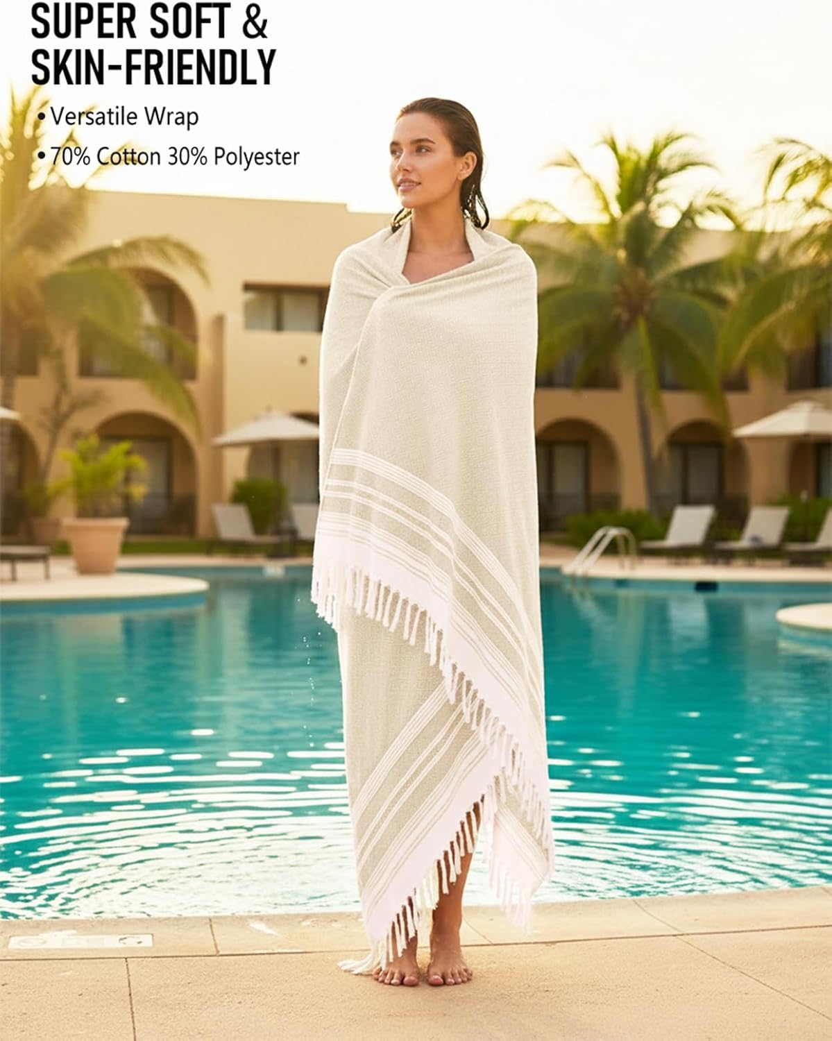 Oversized Turkish Beach Towel Blanket Cotton Giant XL Sandproof Towels Huge Linen XXL Extra Large Big Throw Quilt Blankets for Adults Cloud Travel Camping Glamping Accessories Essentials