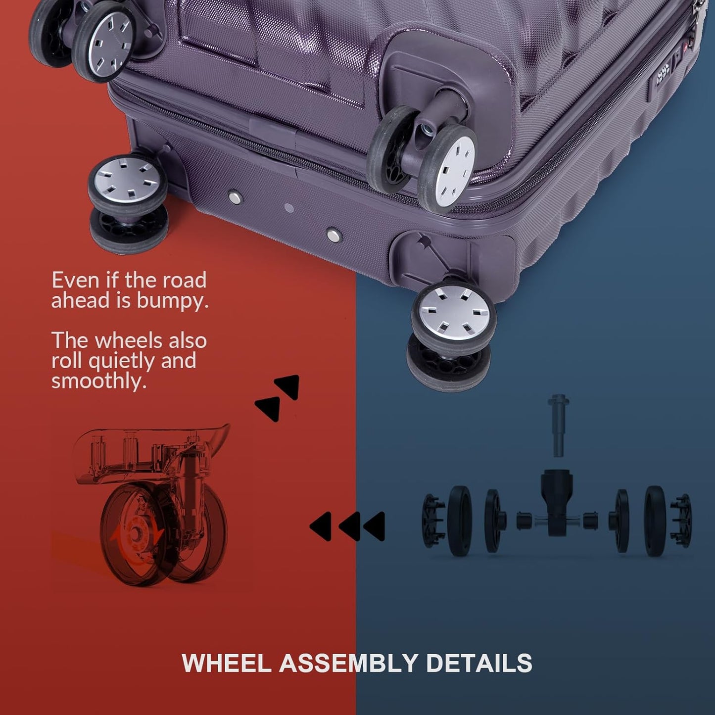 Travelhouse 16 Inch Carry On Luggage Airline Approved,Hardshell Small Carry Suitcases with 360° Spinner Wheels, Rolling Suitcase with TSA Approved