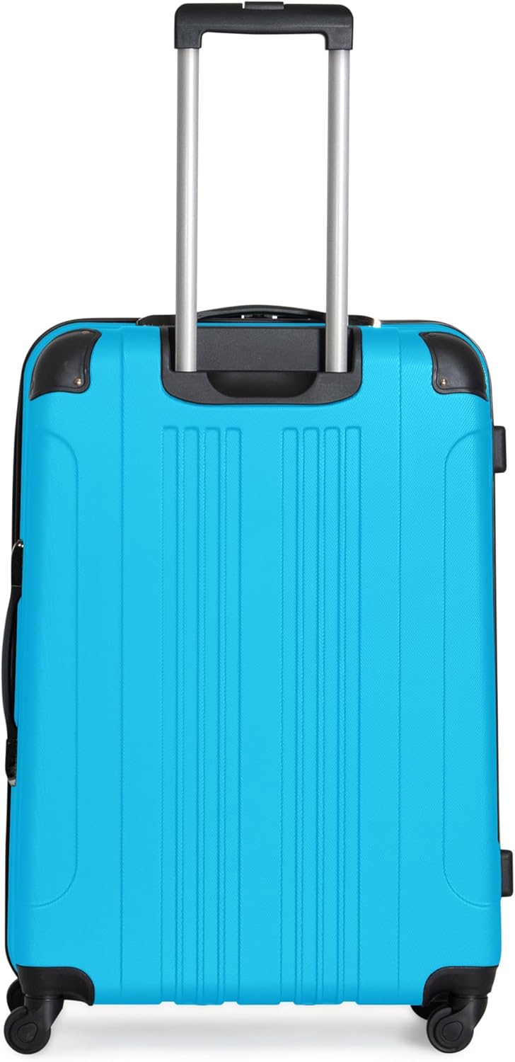 Kenneth Cole REACTION Out of Bounds Lightweight Hardshell 4-Wheel Spinner Luggage, Teal, 28-Inch Checked