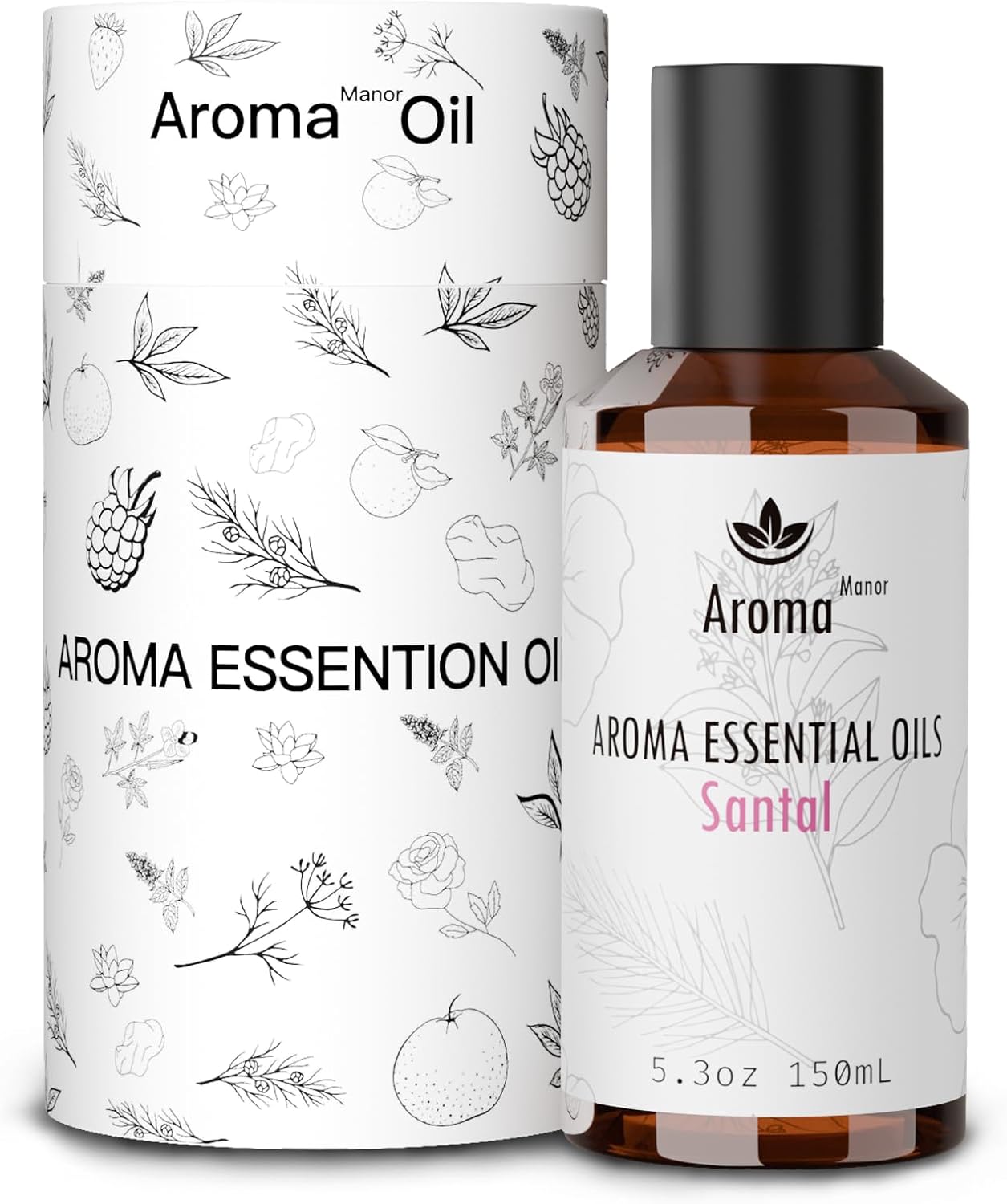 Car Diffuser Oil - Santal Essential Oil Blend - Luxury Hotel Inspired Home Aromatherapy Diffuser Oil - Sandalwood, Violet, Geranium, Cedar - for Diffuser, Humidifier, Reed - 150ML