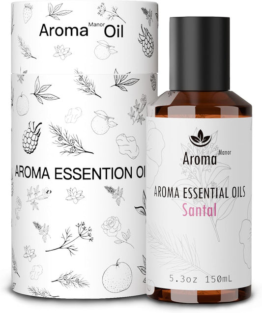 Car Diffuser Oil - Santal Essential Oil Blend - Luxury Hotel Inspired Home Aromatherapy Diffuser Oil - Sandalwood, Violet, Geranium, Cedar - for Diffuser, Humidifier, Reed - 150ML