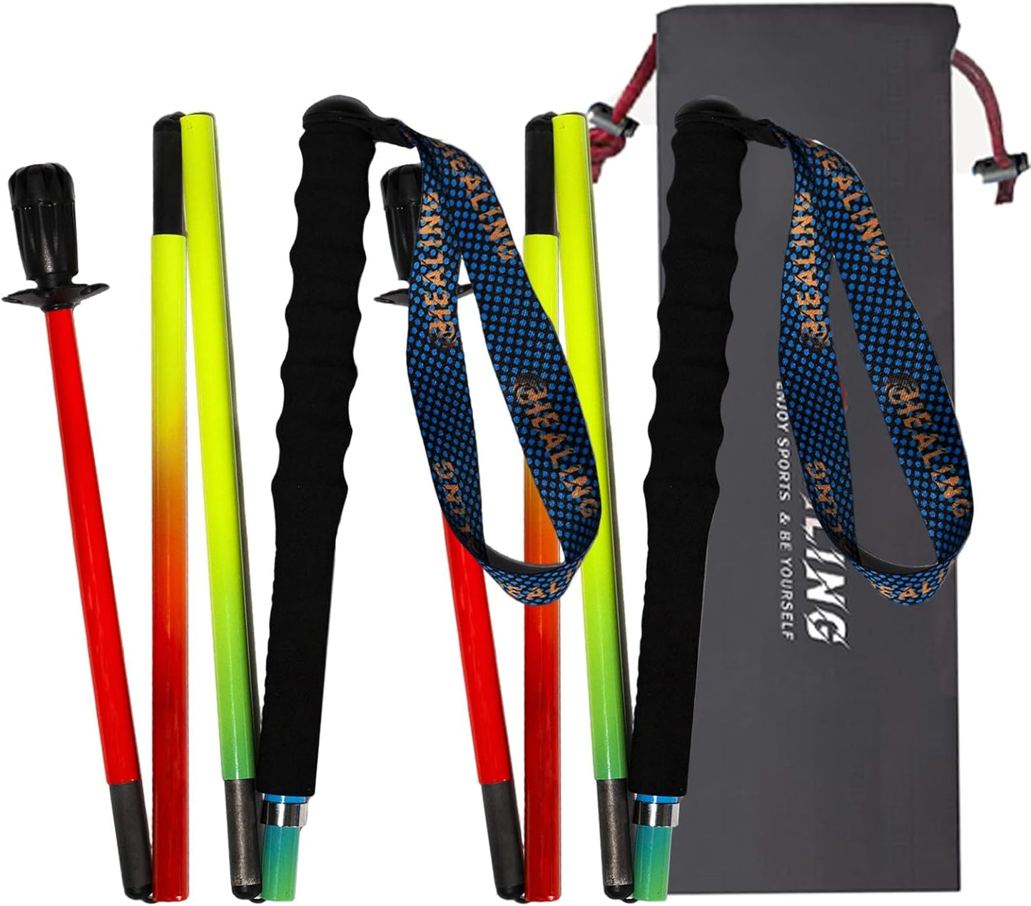 Carbon Fiber Trekking Poles 2-Pack - Ultra Lightweight 10oz, Collapsible 3-Piece Folding Design with Anti-Shock, Moisture-Wicking Cork Grips for Hiking, Mountaineering