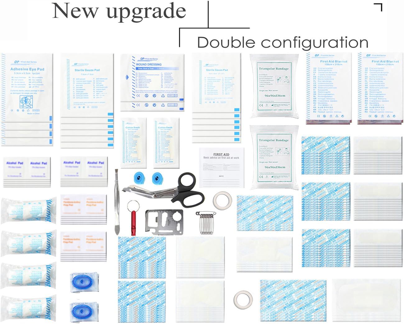 SHBC Waterproof First Aid Kit (228pcs) with All Basic or Advanced Supplies You Need. Suitable for Emergencies at Home or Outside, Travel, Home, Camping, Black