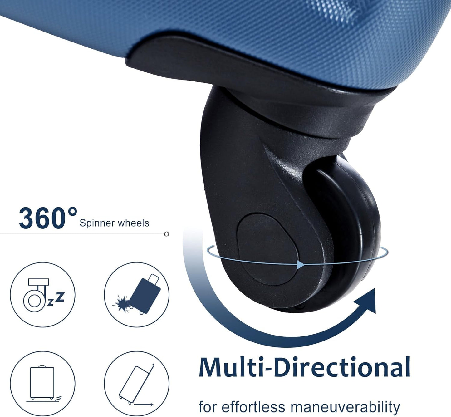 20in Carry On Luggage Hardshell Suitcase with Spinner Wheels Lightweight Lugagge Design Waterproof Durable for Travel (Blue)