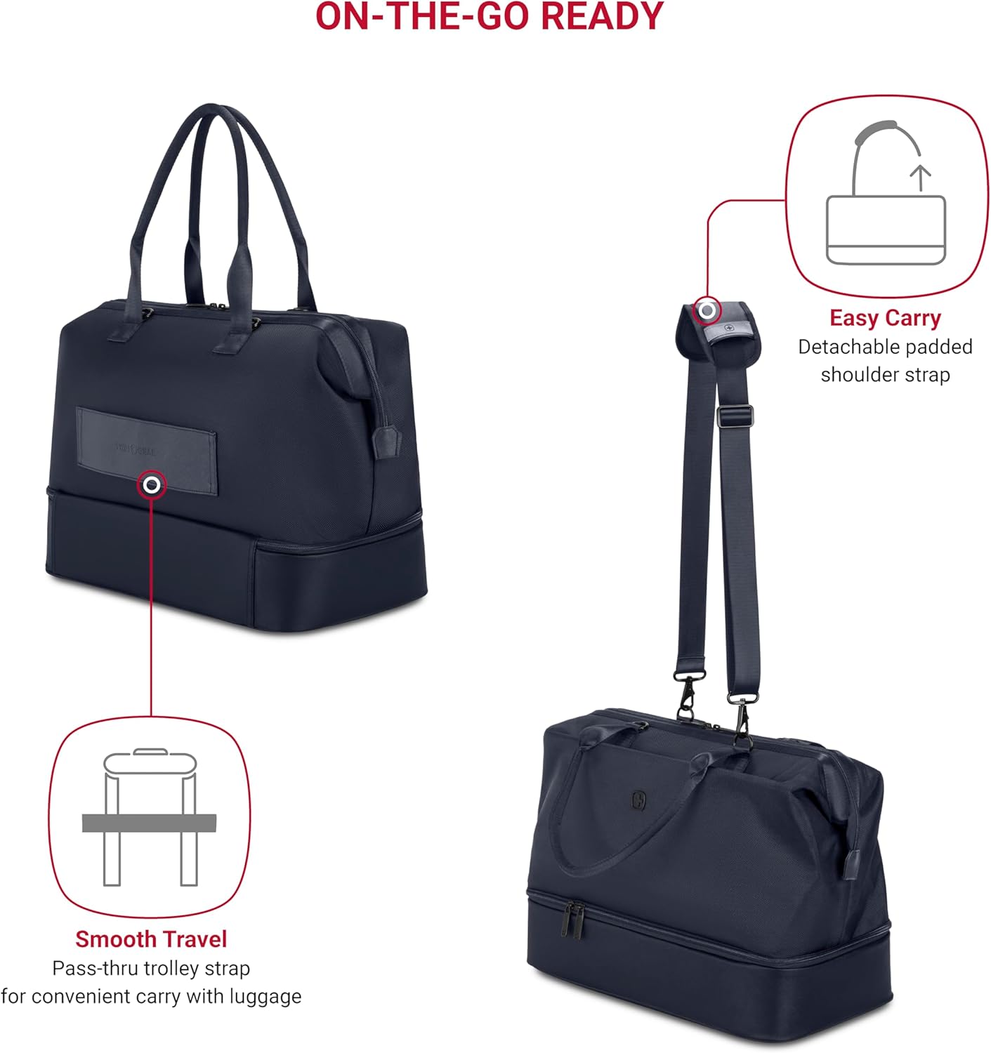 SwissGear 7366 Hardside Expandable Luggage with Spinner Wheels, Navy, 2-Piece Set (Weekender/27)