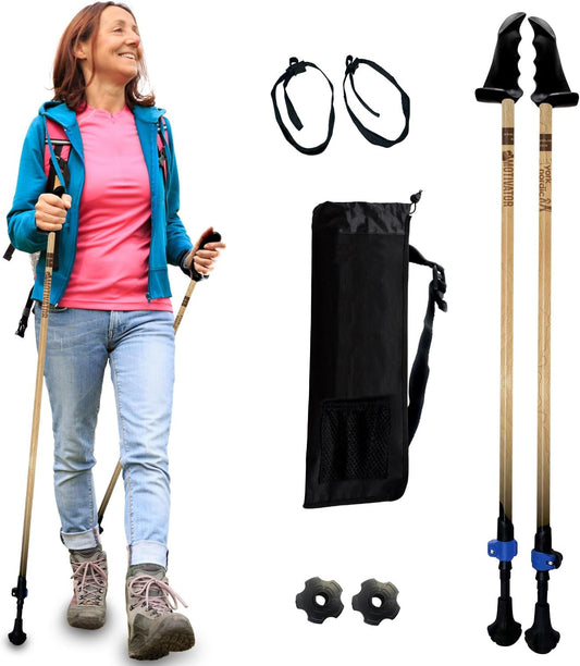 York Nordic Motivator Walking Poles for Balance and Rehab - Patented Stability Grips - Lightweight, Adjustable, and Collapsible - 2 Pieces Adjustable w/flip Locks - Heights 4'6" up to 6'2" - 230 lbs