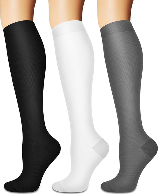 Compression Socks for Women and Men Circulation (3 Pairs) is Best Support for Running Athletic Cycling Hiking